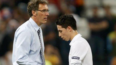 Laurent Blanc (left) and Samir Nasri