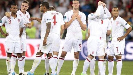 Distraught England players