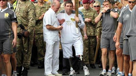 Ben Parkinson with the torch