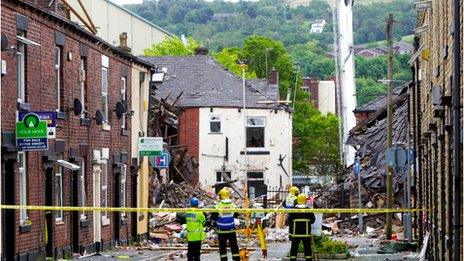 Emergency services at the scene in Shaw