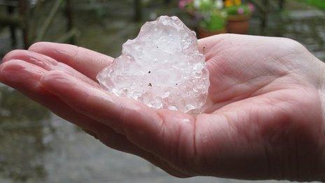 Hailstone that landed in Wolvey