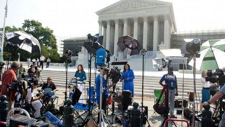 Reporters outside the supreme court Washington DC 28 June 2012