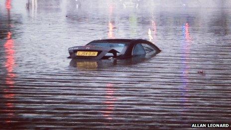 Car submerged