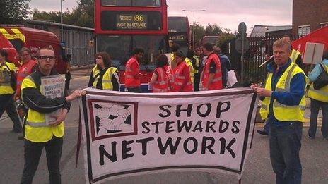 Edgware bus garage demonstration