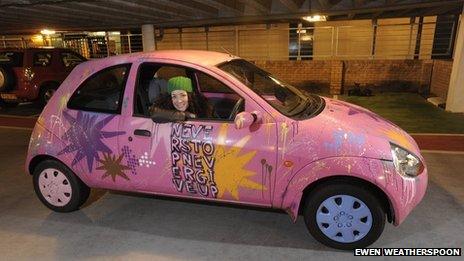 Car with graffiti