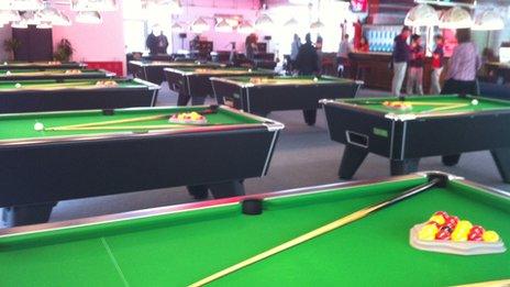 Pool tables in the Globe