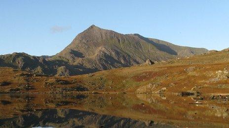 Crib Goch behind Llyn Cwmfynnon at dawn (Peter Ellwood, Rhos on Sea)