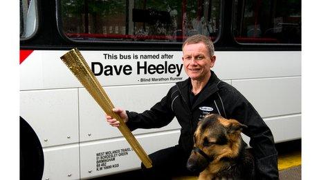 "Blind Dave" Heeley with Seamus the dog (pic: Professional Images (UK) Ltd/National Express)