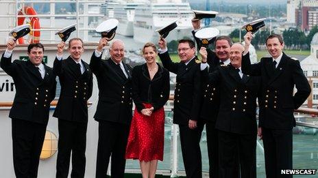 Darcey Bussell with the captains of the seven ships