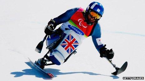 Skier Sean Rose in action