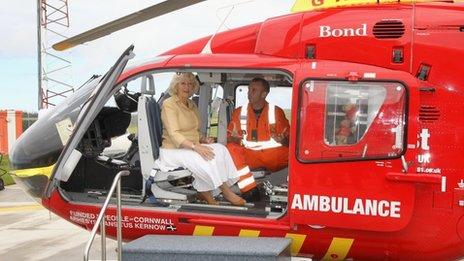 Duchess of Cornwall with lead paramedic Steve Garvey. Pic: Getty Images