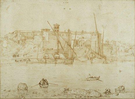 Pieter Bruegel the Elder, View of the Ripa Grande, circa 1552 - 1553