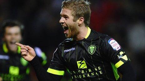 Adam Clayton celebrates scoring for Leeds United