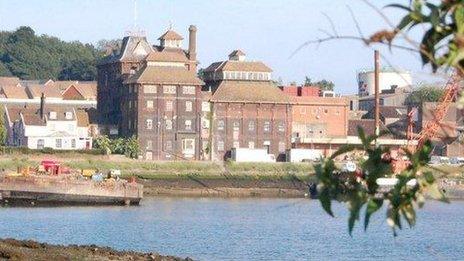 The old Tolly Cobbold brewery in Ipswich