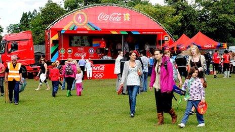 Coca-cola Olympic torch relay lorry