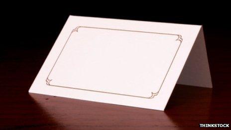 Blank name card