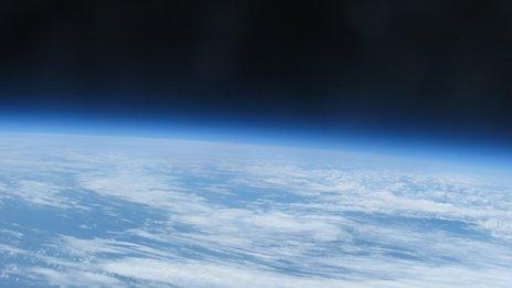 A picture of the earth from the edge of space