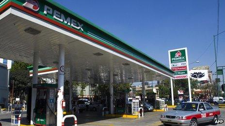 A Pemex petrol station in Mexico - file photo 2008