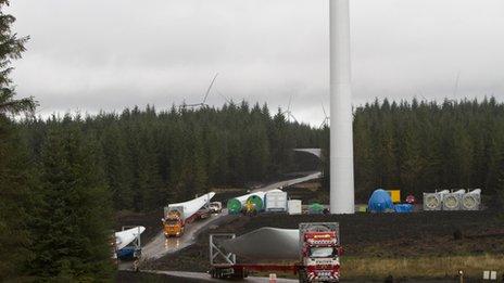 Construction work at the Whitelee Wind Farm extension