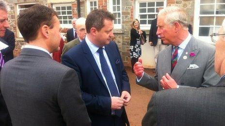 Prince Charles at the food and farming seminar at the National Botanic Garden in Carmarthenshire