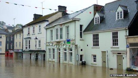 Flooding in Modbury, 7 July 2012