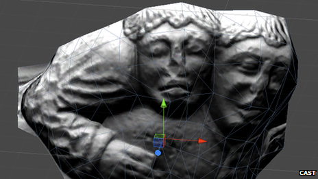 3D image of ceiling sculpture at St Winefride's