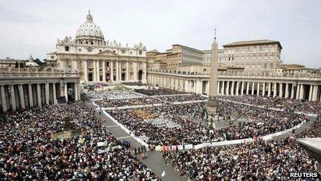 A view of St Peter's Square in the Vatican City