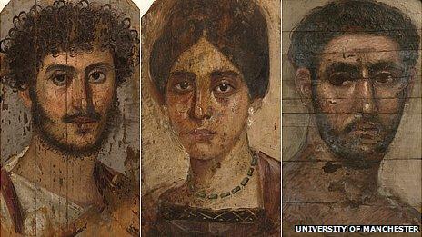 Portrait panels of mummies