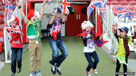 Team GB fans at The Riverside Stadium