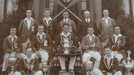 The City of Derry Boating Club team which beat the Australian 1924 world silver medallist team