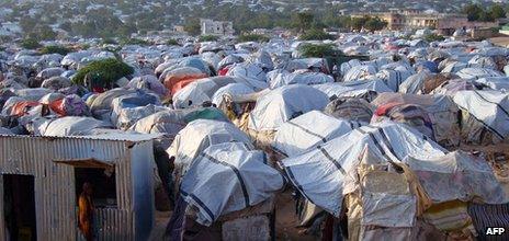 A camp for displaced people in Mogadishu