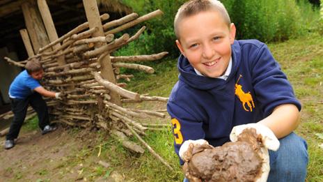 Young people at St Fagans museum