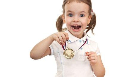 Child with medal