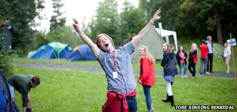 Someone at the Utoeya summer camp in July 2011 - photographed by Tore Sinding Bekkedal