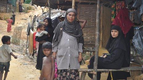 Rohingyas in camp near Teknaf