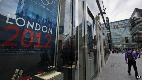 London 2012 shop window at Westfield shopping centre in Stratford