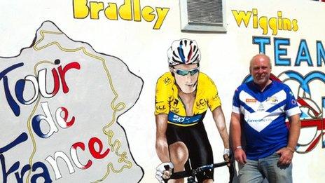 Bradley Wiggins mural in Eccleston