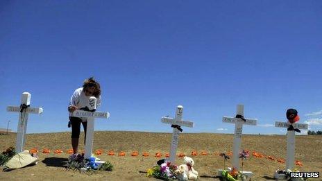 Memorial site in Aurora, Colorado July 22