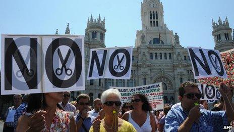 Anti-austerity protest in Madrid, 24 Jul 12