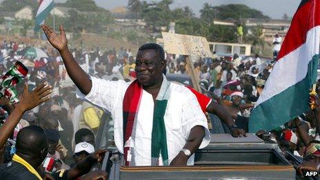 John Atta Mills at a rally (archive shot)