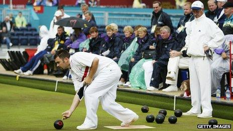 Lawn bowl at Heaton Park during the 2002 Commonwealth Games