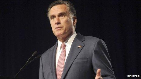 Republican presidential candidate Mitt Romney at the Veterans of Foreign Wars national conference Reno, Nevada 24 July 2012