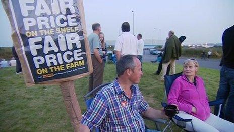 Protesters at Dairy Crest in Foston