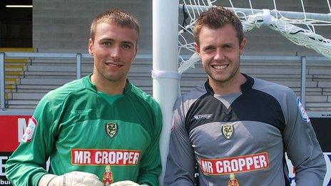 Burton keepers Ross Atkins (right) and Dean Lyness