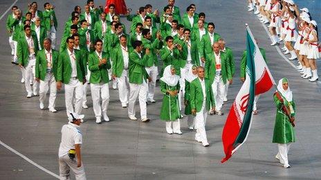 Iran Olympic team at Beijing in 2008