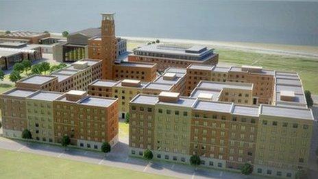 Artist's impression of the planned new Swansea University campus