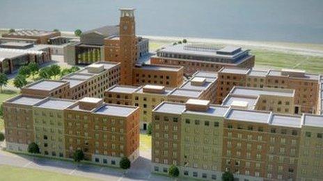 Artist's impression of the planned new Swansea University campus