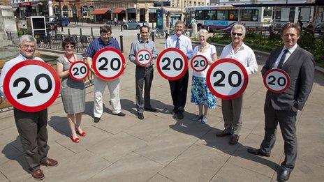 Council cabinet with 20mph signs