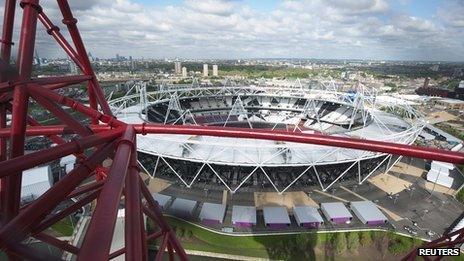 Olympic Stadium seen from the top of the ArcelorMittal Orbit