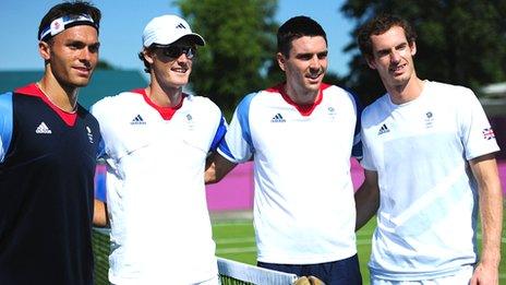 Ross Hutchins, Jamie Murray, Colin Fleming and Andy Murray